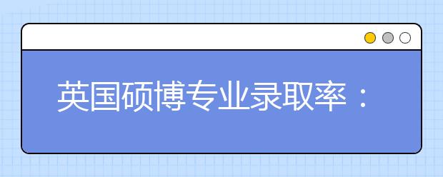 英国硕博专业录取率：伦敦大学学院