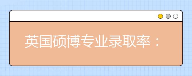 英国硕博专业录取率：圣安德鲁斯大学