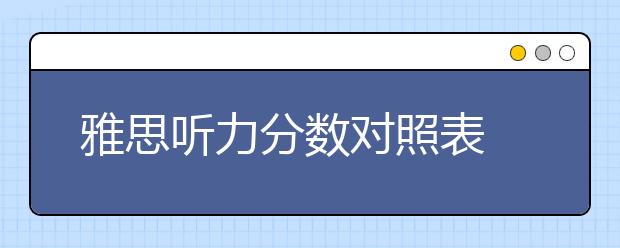 雅思听力分数对照表