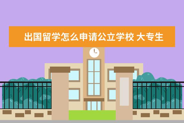 出国留学怎么申请公立学校 大专生毕业5年想出国留学,预算7到10W,有公立大学推...