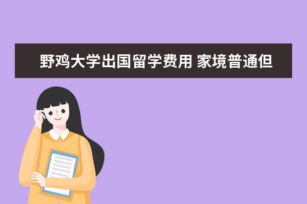 野鸡大学出国留学费用 家境普通但是想去留学,该怎么办?